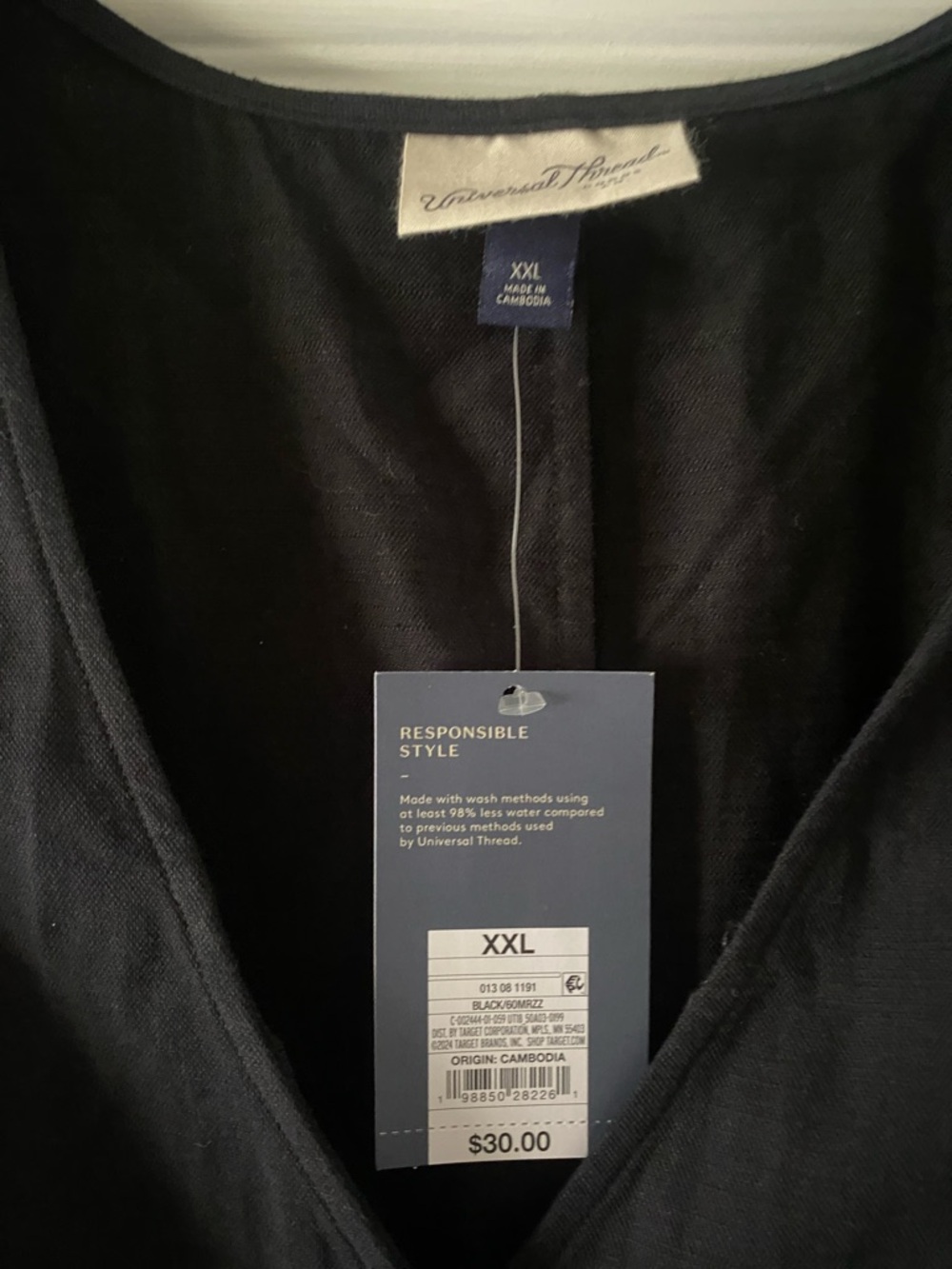 Old Navy Black Sleeveless Button-Front Mini Dress - Picture 3 of 4